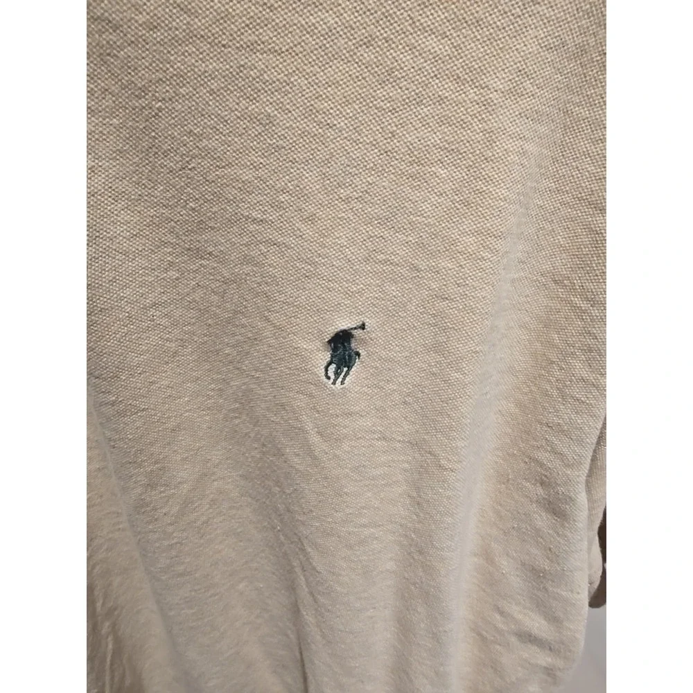 Polo Ralph Lauren Men's Polo XXL Cream Color‎ With Green Logo